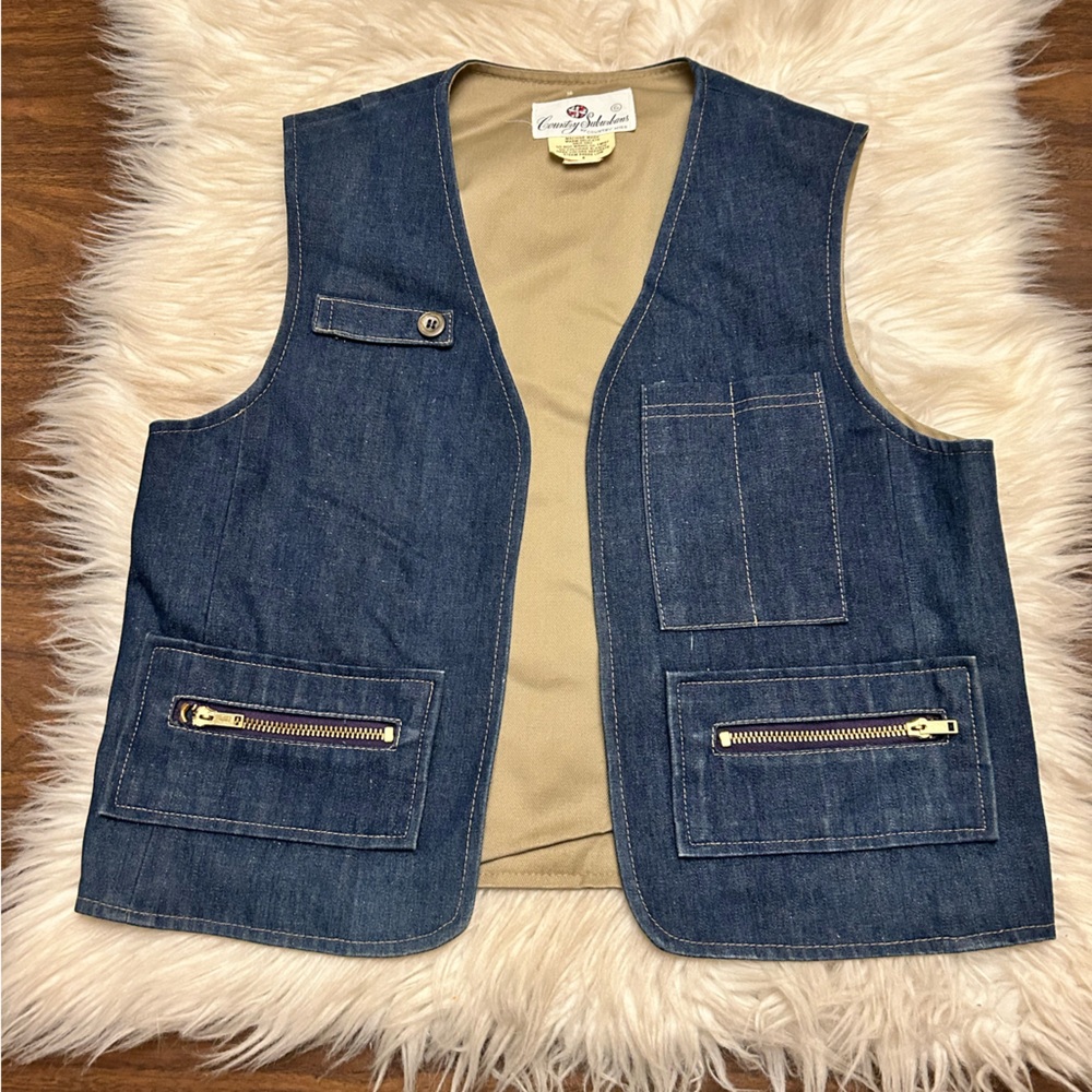 COUNTRY SUBURBANS BY COUNTRY MISS Vintage Denim Vest